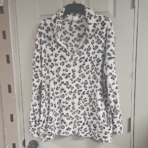Leopard Print Fleece Pullover
